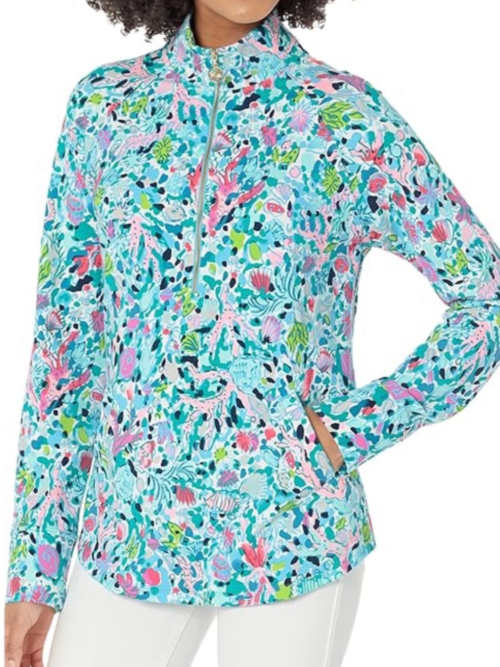 Lilly Pulitzer UPF 50+ Skipper Popover in Multi Dive Bar Medium